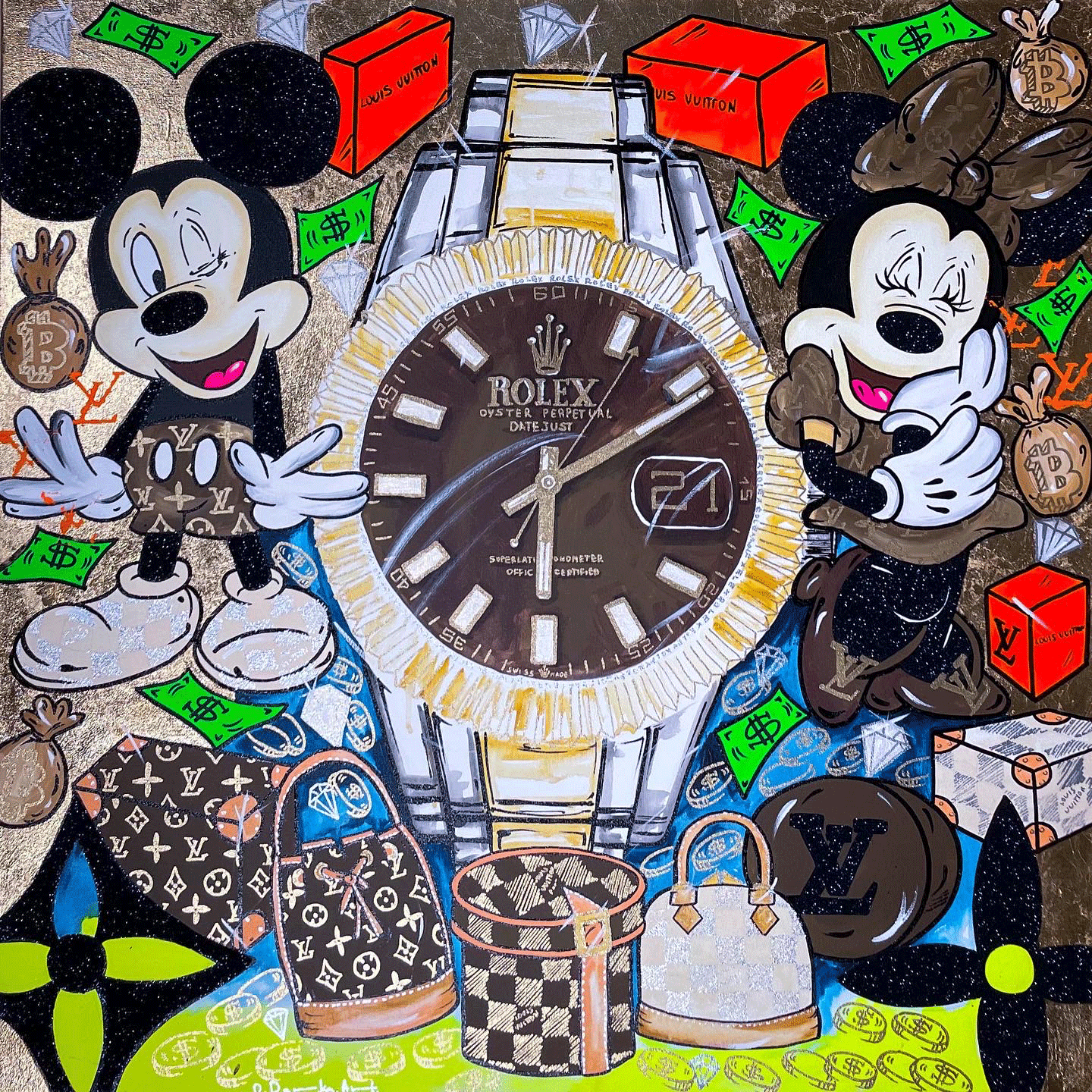 Daria Hil "Mickey and Minnie Mouse in love with Rolex"